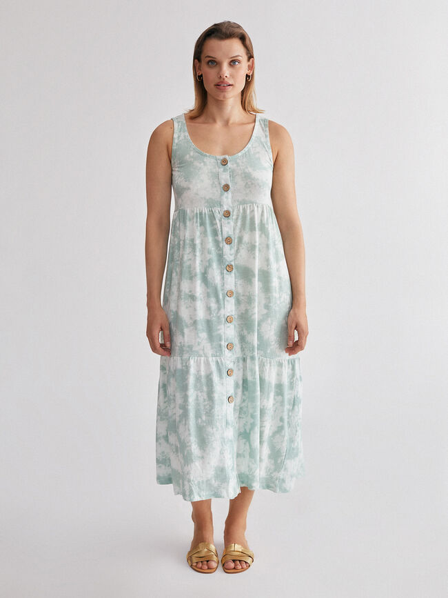 vestido tie dye con botones Estampado 1