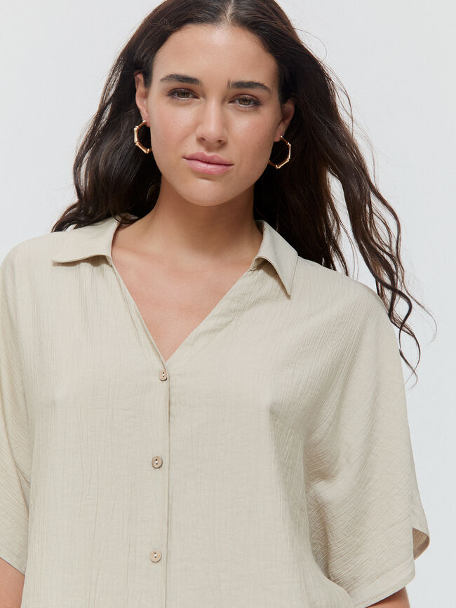 CAMISA ANCHA  CONJUNTO Blanco Hueso