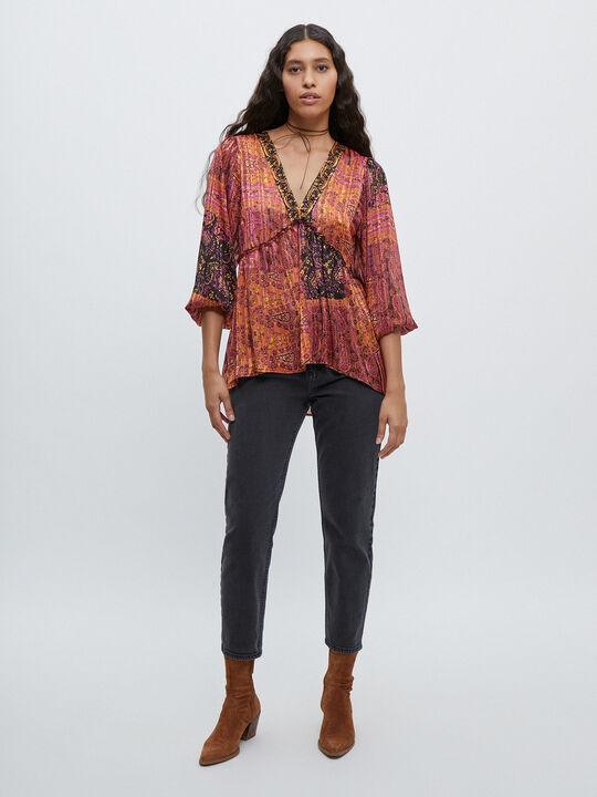 BLUSA PAISLEY SATINADA Barro image number null