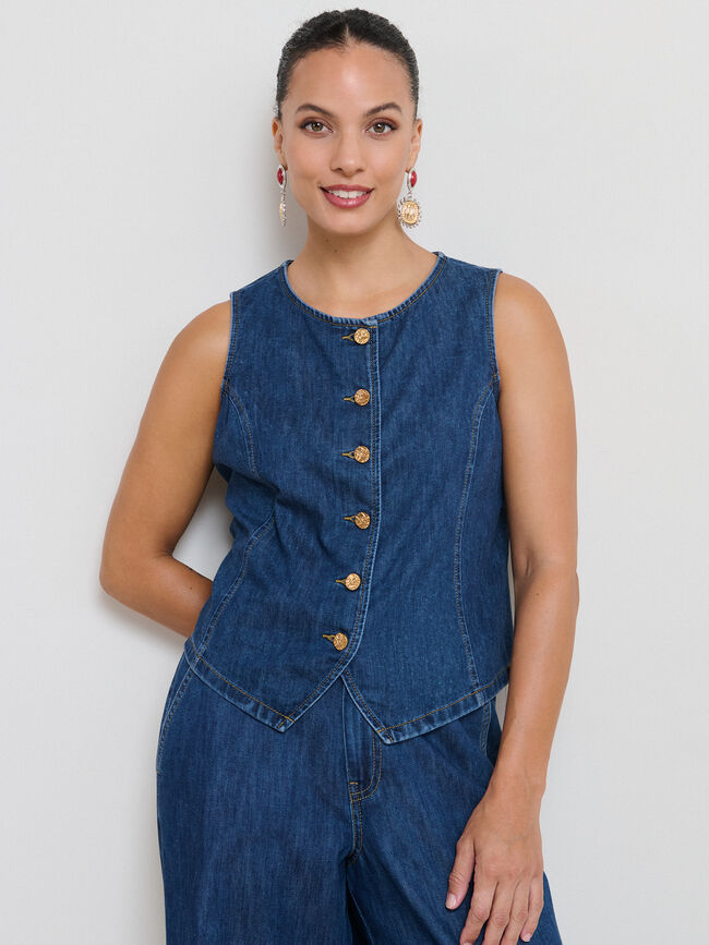 CHALECO BOTON FANTASIA Dark blue