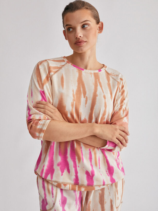 Sudadera manga ranglán tie dye Crudo Claro