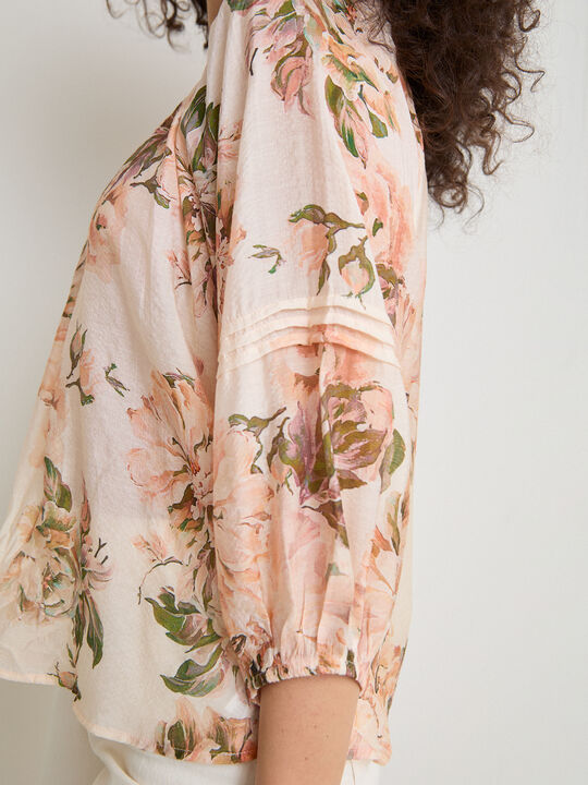 BLUSA DETALLE MANGAS Crudo image number null