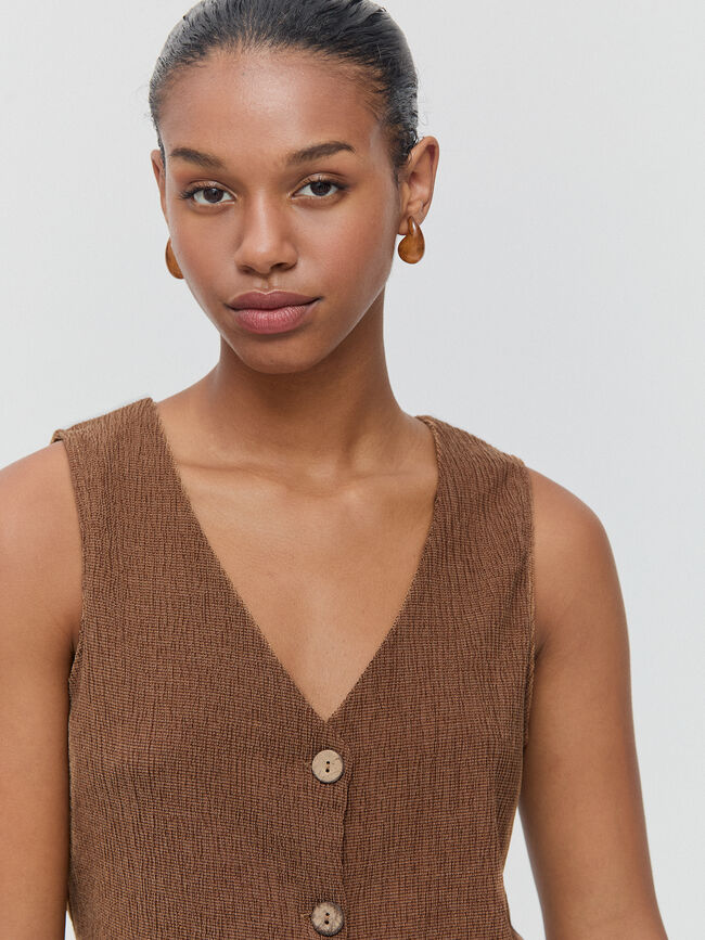 CHALECO BOTONES Marron