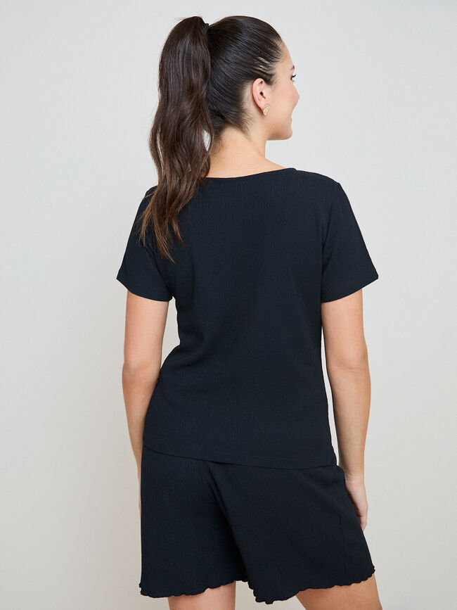 SHORT TEXTURA ESTAMPADO Negro