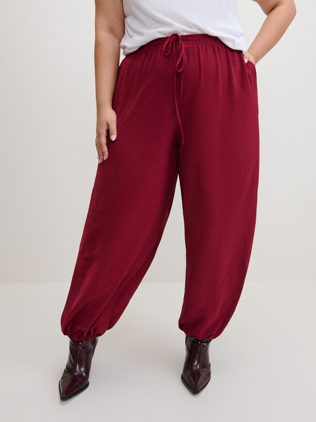 PANTAL&Oacute;N BOMBACHO TIRAS Granate