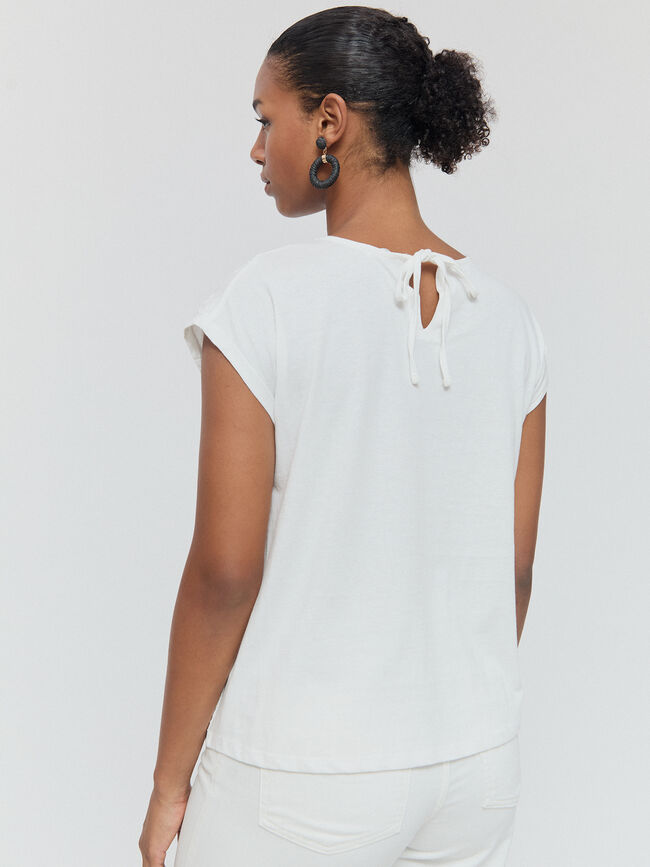CAMISETA POSICIONAL FLORES Blanco Optico