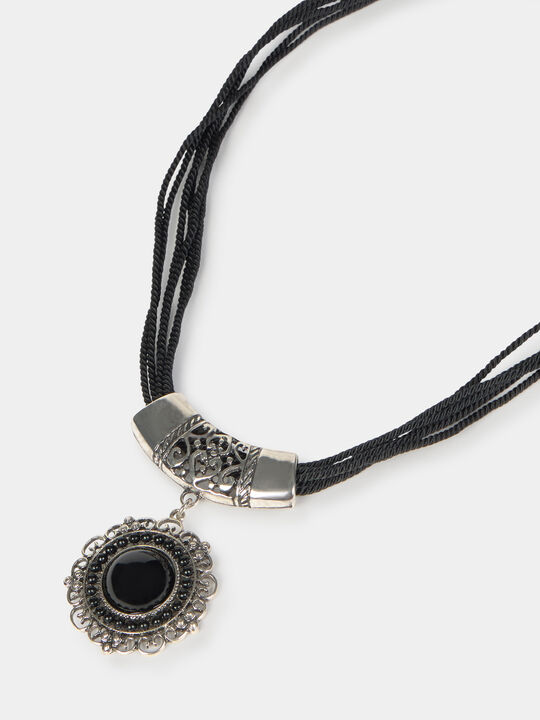 COLLAR CUERDA PLATEADO Plata image number null