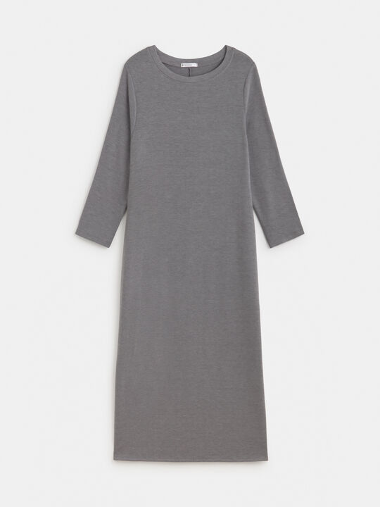 VESTIDO LANOSO Gris Oscuro image number null