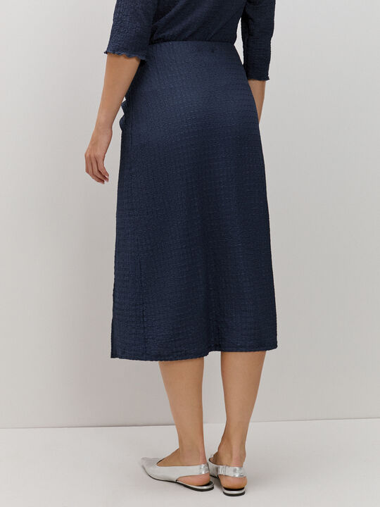 FALDA FRUNCE CENTRAL Azul Marino image number null