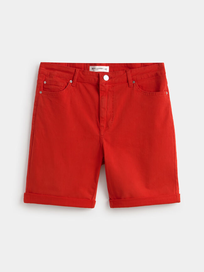 BERMUDA VAQUERA BASICA Rojo