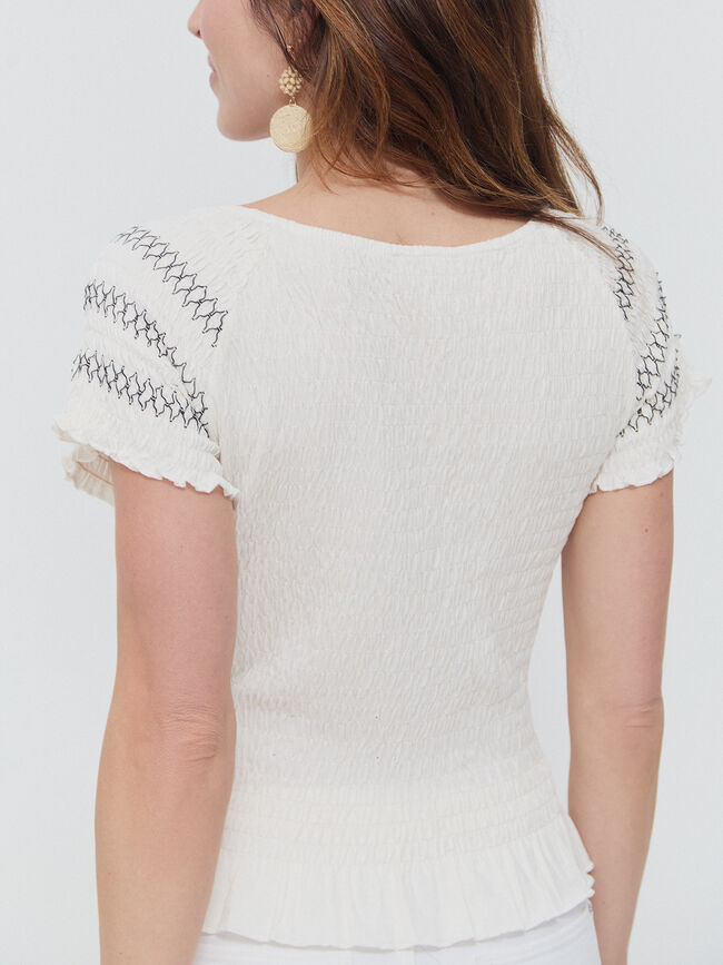 CAMISETA GOMA CANILLA Blanco Hueso