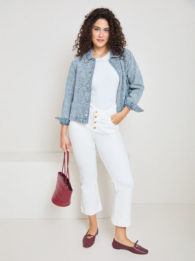 CAZADORA VAQUERA FLORES Light Blue Wash