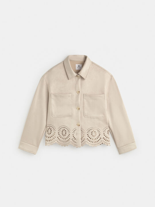 CHAQUETA ANTELINA TROQUELADA Hielo image number null