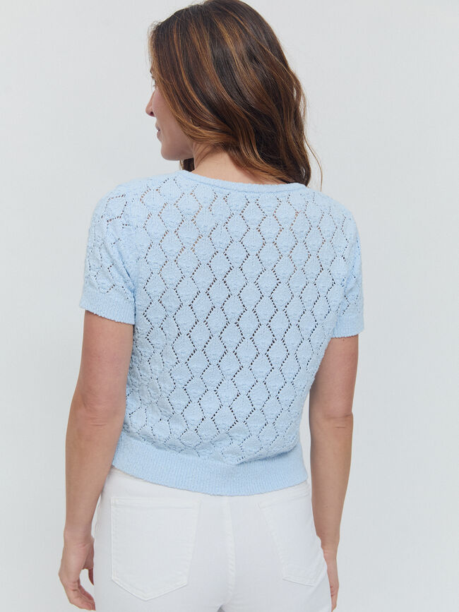 CARDIGAN MANGA CORTA Celeste