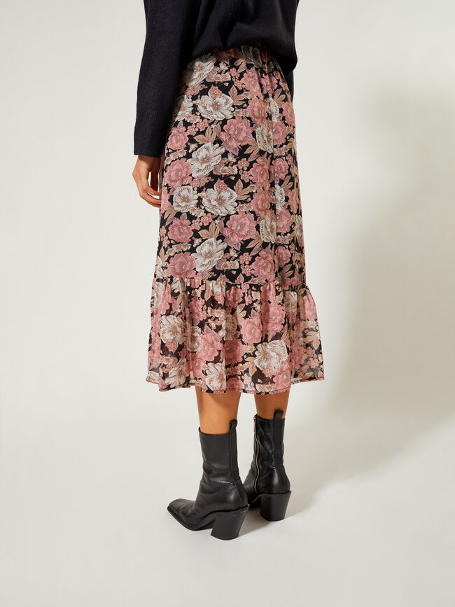 Falda corte georgette Rosa Claro
