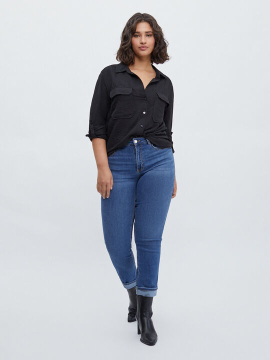 CAMISA BÁSICA BOLSILLOS Negro image number null