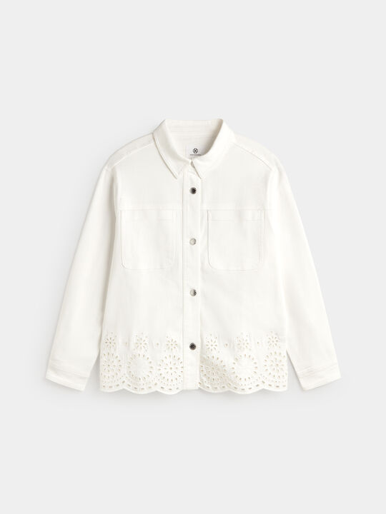 CHAQUETA BORDADO INGLES Blanco Optico image number null