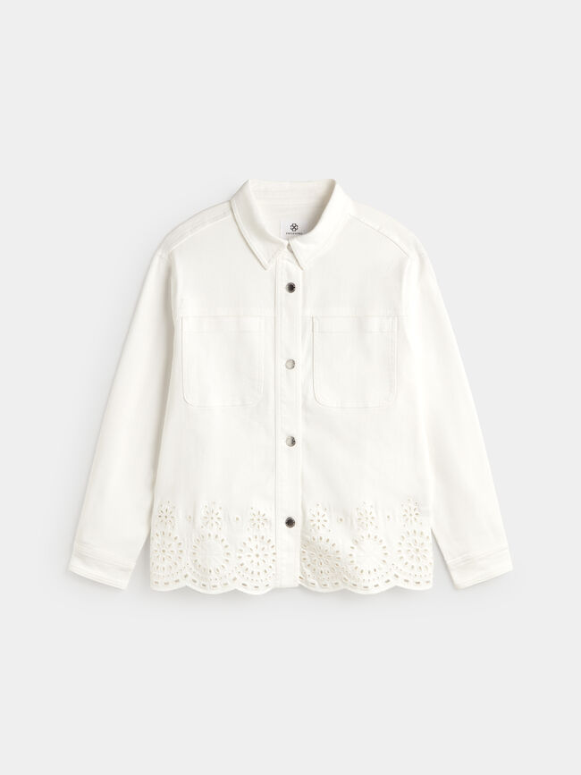 CHAQUETA BORDADO INGLES Blanco Optico