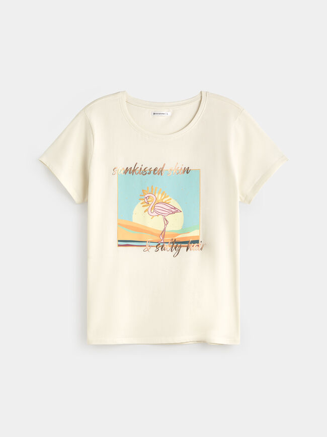 CAMISETA FLAMENCO ATARDECER Crudo
