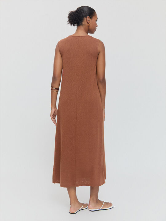 VESTIDO ASIMETRICO Marron image number null