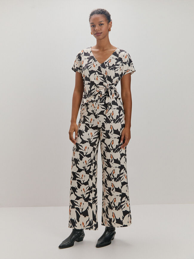 PANTALON ESTAMPADO Negro