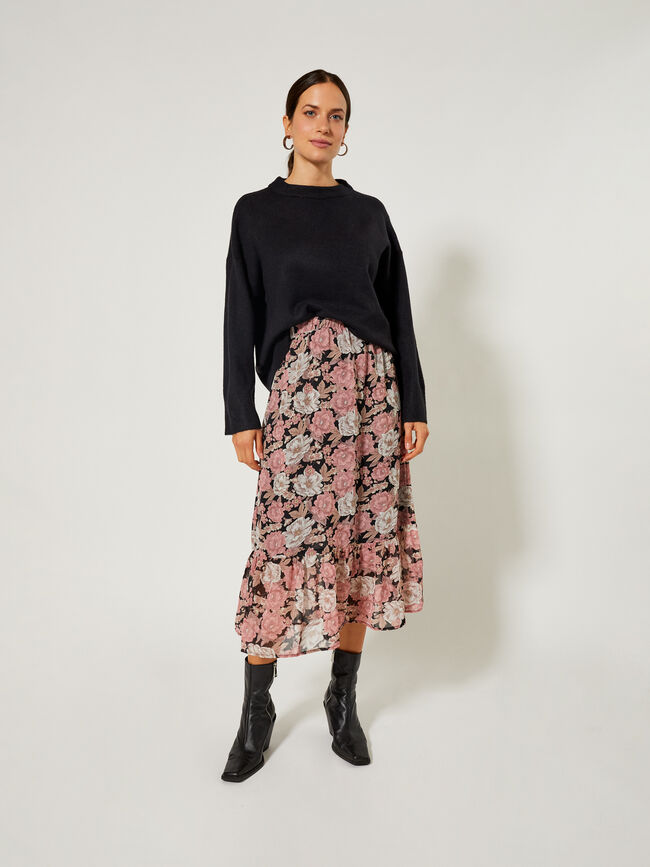 Falda corte georgette Rosa Claro