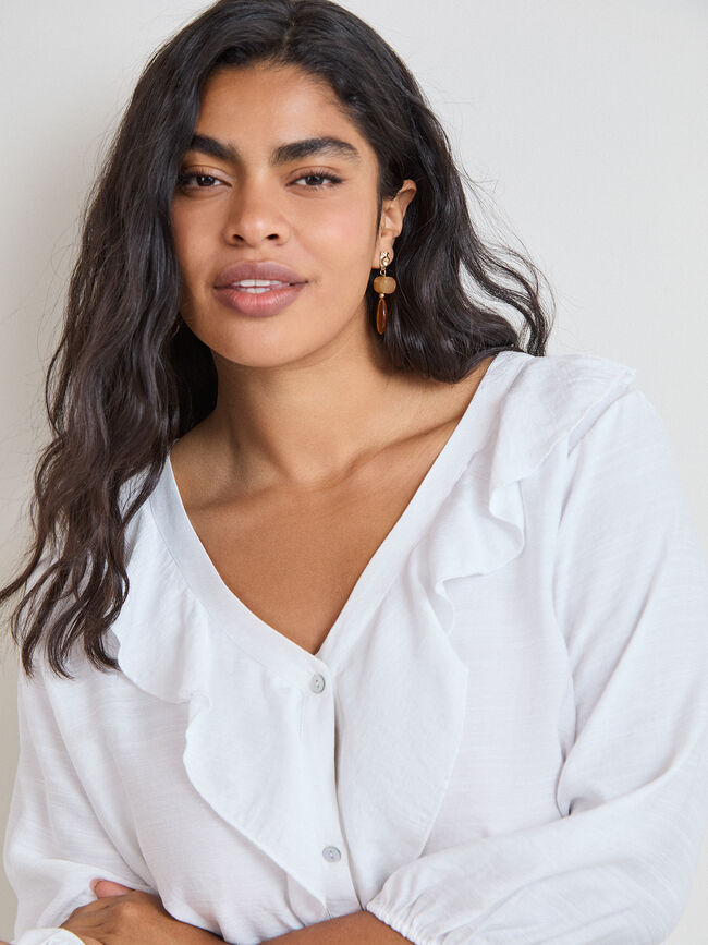 BLUSA VOLANTE Blanco Optico