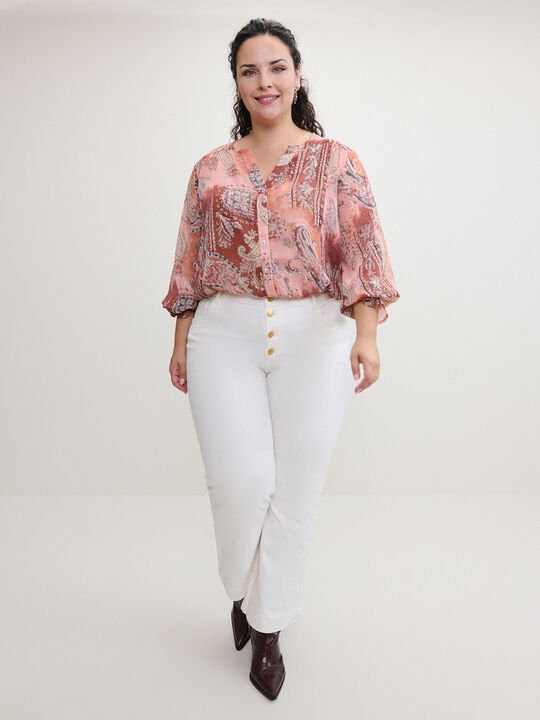 BLUSA ESTAMPADA GOMA Crudo image number null