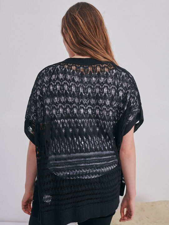 cardigan calado Negro image number null