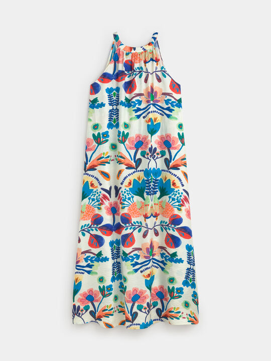VESTIDO HALTER ESTAMPADO Crudo image number null