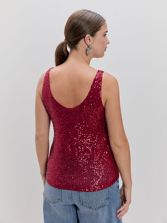 TOP LENTEJUELAS Rojo image number null