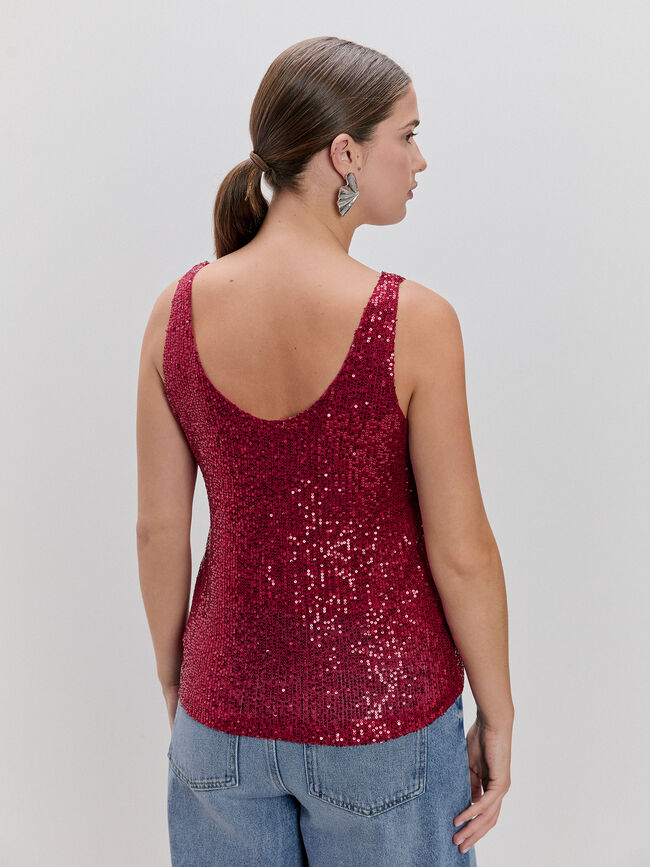 TOP LENTEJUELAS Rojo