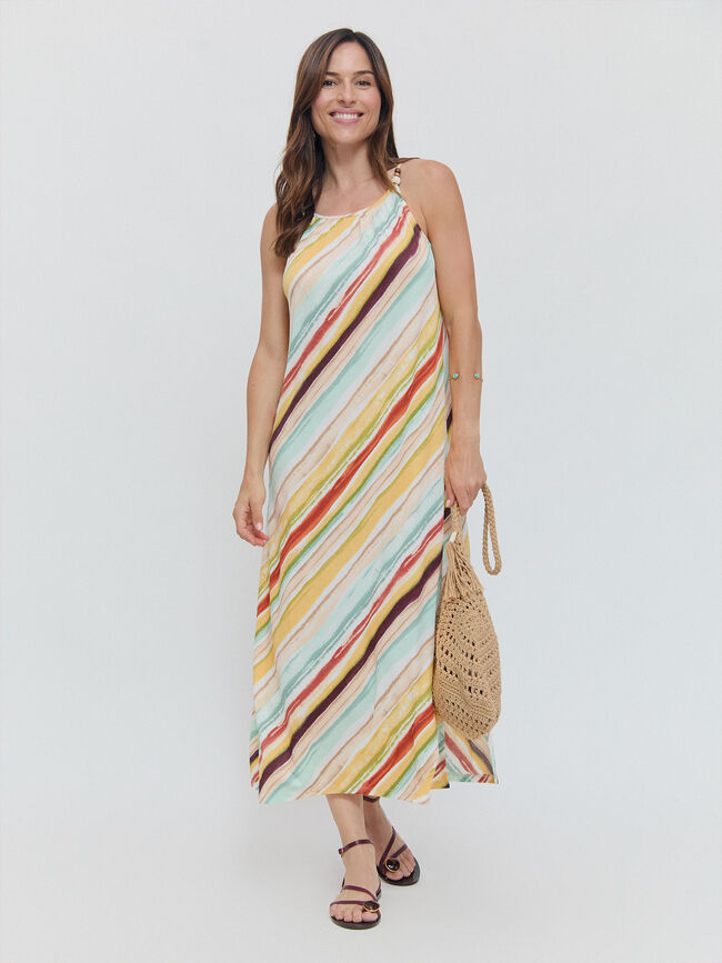 VESTIDO RAYAS Crudo