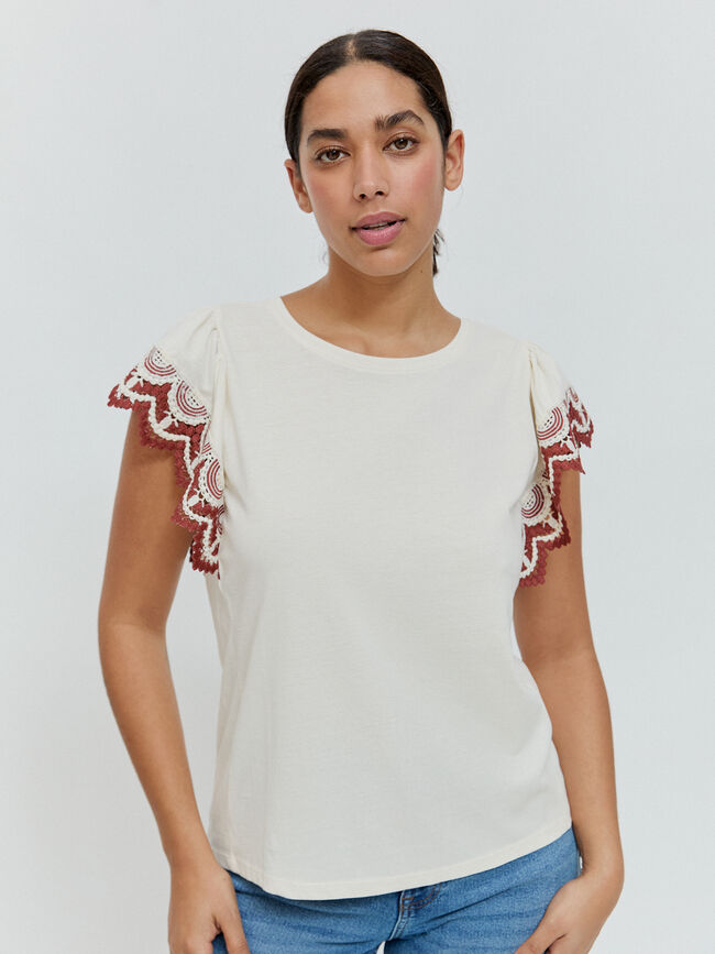 CAMISETA FORNITURA CONTRASTE Blanco Hueso