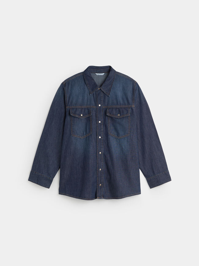 CAMISA VAQUERA RECTA Dark blue