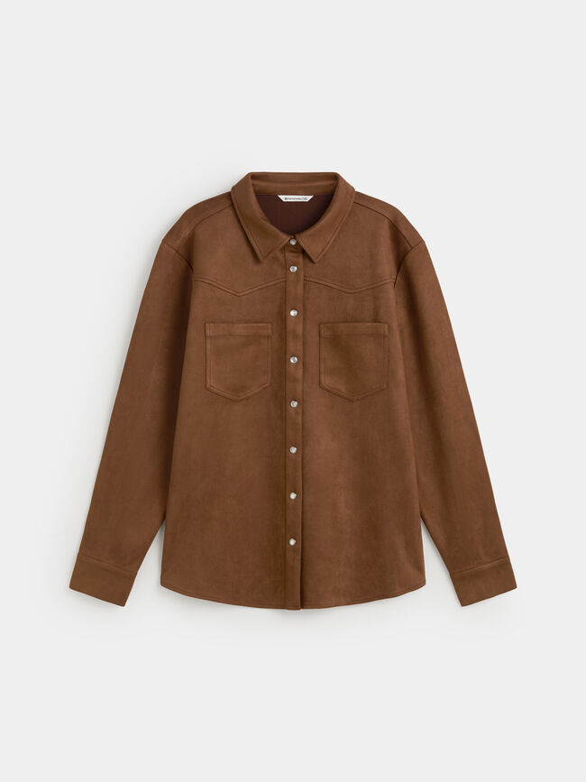 SOBRECAMISA ANTELINA DETALLES Marron