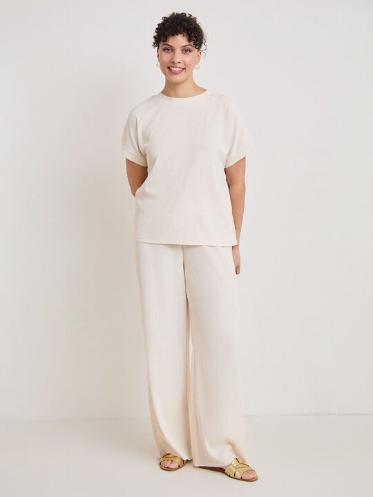 CAMISETA TEXTURA Beige image number null