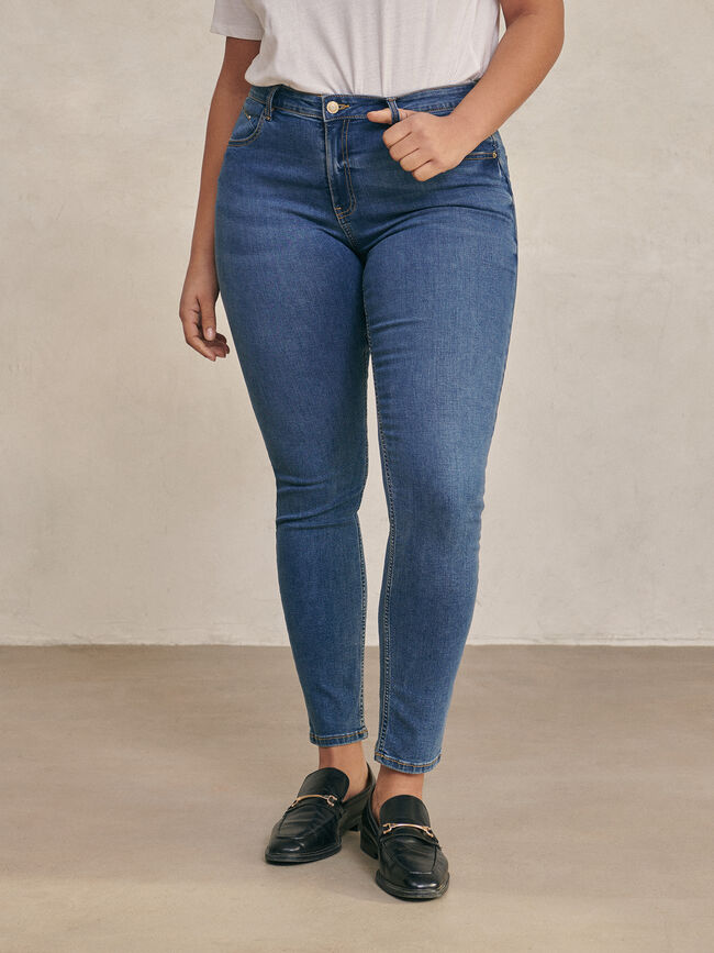 Tejano pitillo basico Mid blue