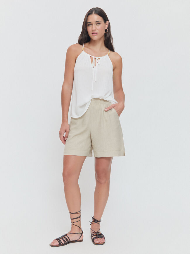 PANTALÓN CORTO CONJUNTO Blanco Hueso