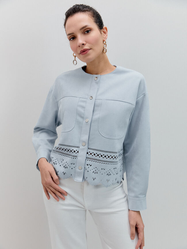 CAZADORA TROQUELADA ANTELINA Azul Bebe