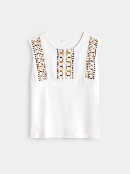 TOP BORDADO Blanco Optico image number null