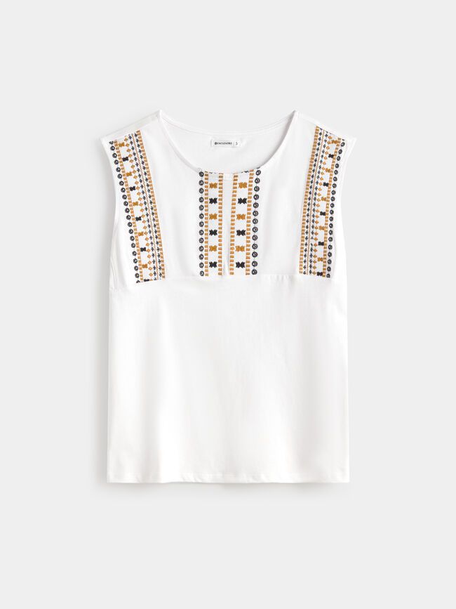 TOP BORDADO Blanco Optico