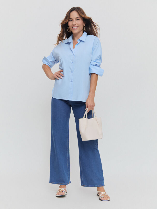 CAMISA OVERSIZE BASICA Azul Cielo