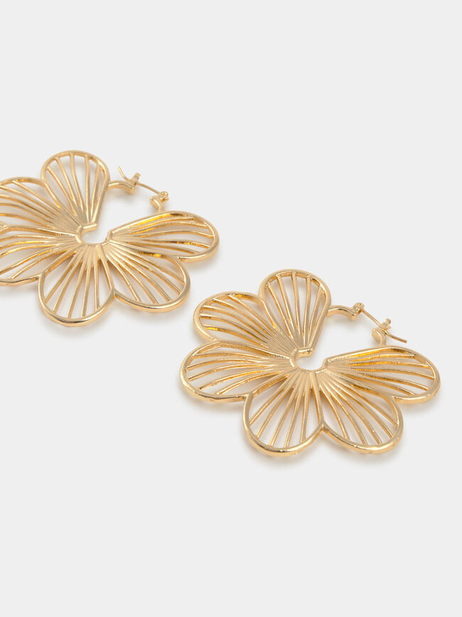 PENDIENTES GRANDES FLOR Oro
