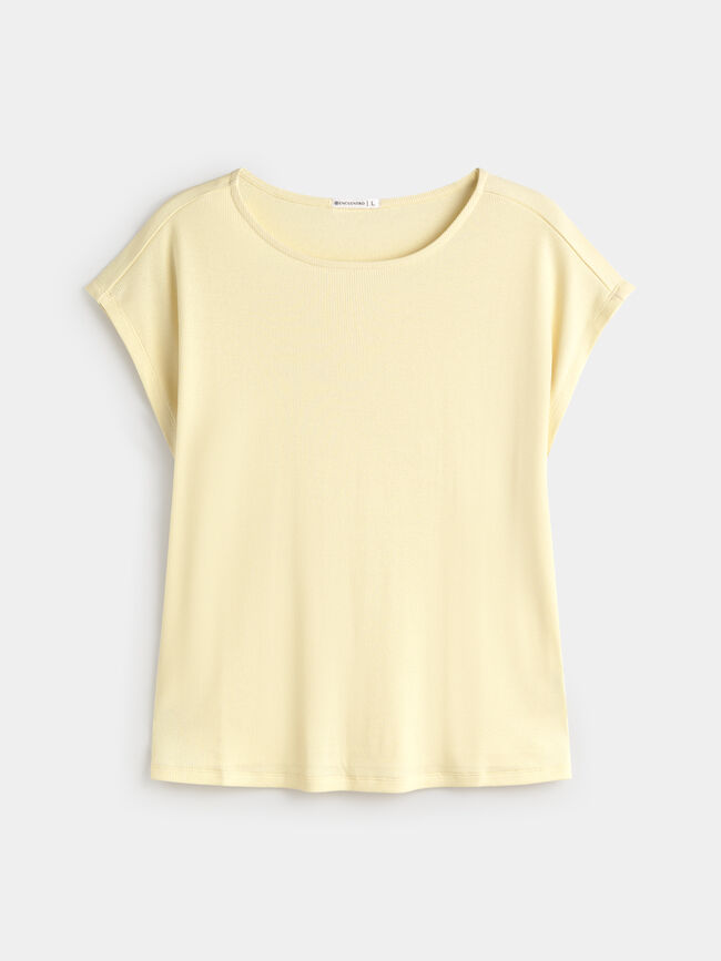 CAMISETA HOMBRO CAIDO Amarillo Pastel