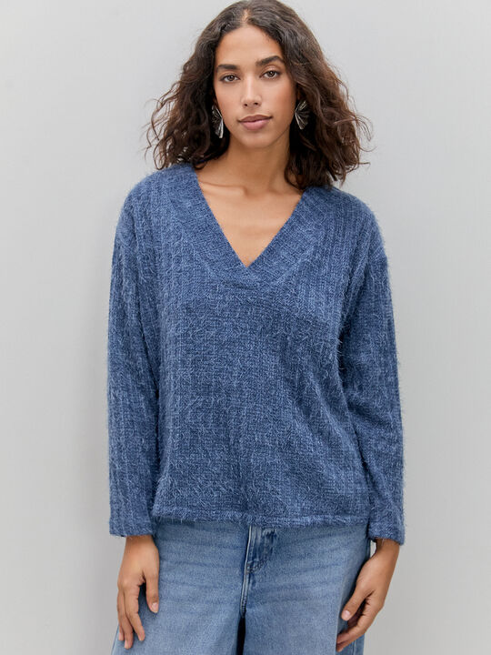 JERSEY DETALLE TEXTURA Indigo image number null