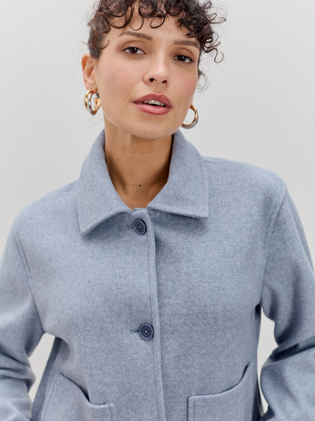 CHAQUETA CORTA PAÑO Azul Bebe