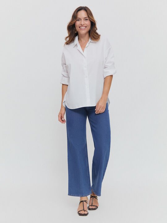 CAMISA OVERSIZE BASICA Blanco Optico image number null