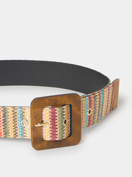 CINTURON MULTICOLOR MADERA Multicolor image number null