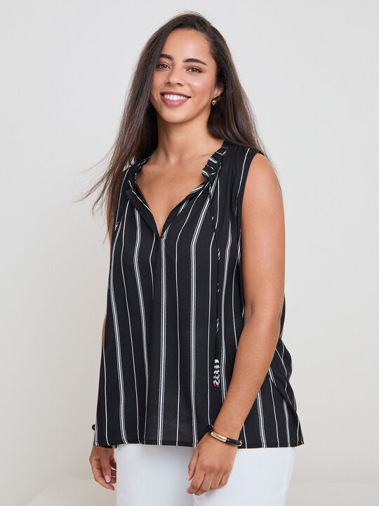 TOP FLUIDO ESTAMPADO Negro image number null